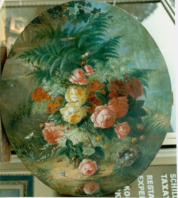 Huygens F.J.  | Stilleven van rozen en seringen, olieverf op doek 85,0 x 72,5 cm