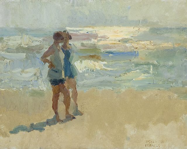 Israels I.L.  | Twee baadsters op het strand, Viareggio, olieverf op doek 40,3 x 50,4 cm, gesigneerd r.o.