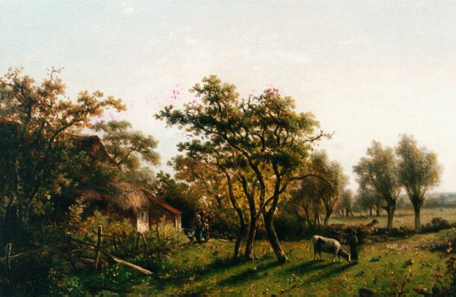 Meiners C.H.  | Boerenlandschap, olieverf op paneel 34,5 x 50,5 cm, gesigneerd r.o.