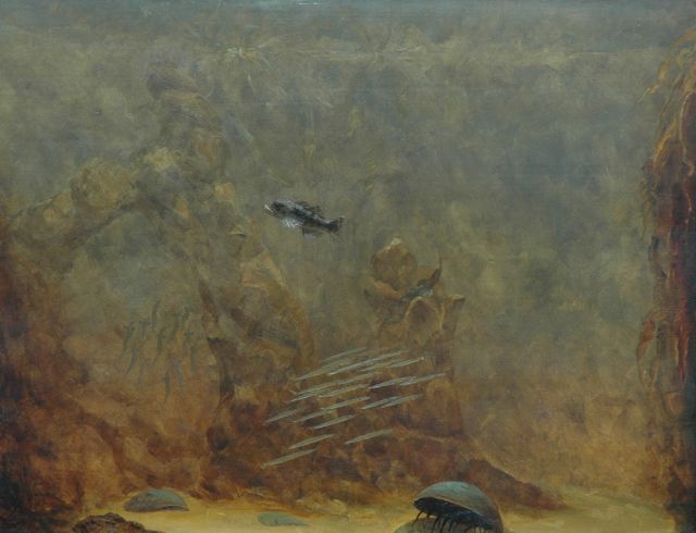 Dijsselhof G.W.  | Smelt en zeedonderpad, olieverf op paneel 44,4 x 57,0 cm