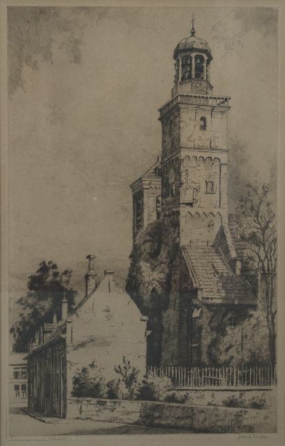 Sirks J.  | De Nicolaïkerk, Utrecht, gravure op papier 41,5 x 27,0 cm, gesigneerd r.o.