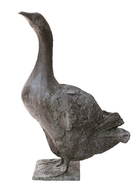 Koster C.  | Gans, brons 67,0 x 25,0 cm, gesigneerd op de basis en gedateerd '89