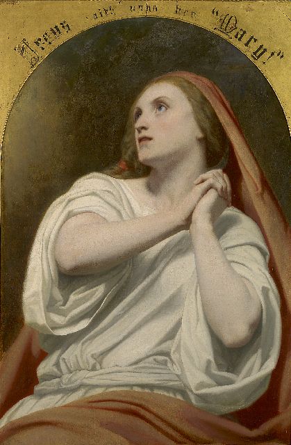 Scheffer A.  | Maria Magdalena in extase, olieverf op doek 94,9 x 64,1 cm, gesigneerd l.m. en gedateerd 1855