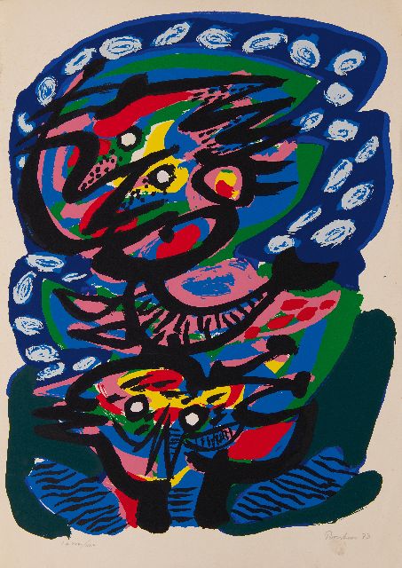 Anton Rooskens | Compositie, litho, 70,1 x 49,7 cm, gesigneerd r.o. (in potlood) en gedateerd '73 (in potlood)