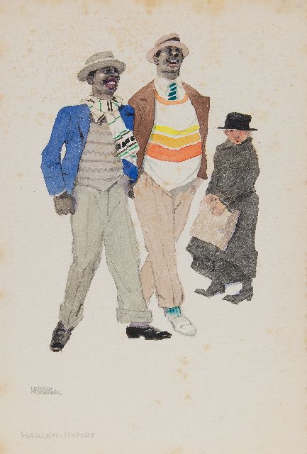 Moerkerk H.A.J.M.  | Harlem-import, potlood en aquarel op papier 25,5 x 17,1 cm, gesigneerd l.o.