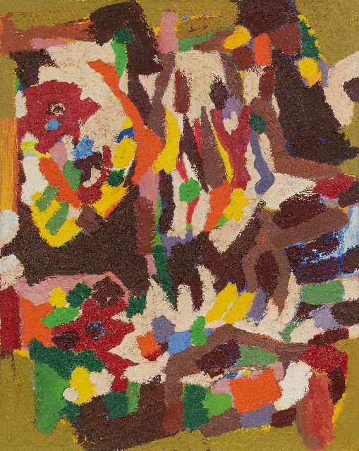Hunziker F.  | Compositie, olieverf op doek 100,0 x 80,0 cm, gesigneerd op spieraam en te dateren 1960