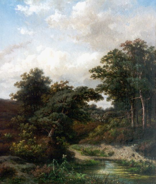 Meiners C.H.  | Beekje in het bos bij Oosterbeek, olieverf op doek 39,2 x 33,7 cm, gesigneerd r.o.