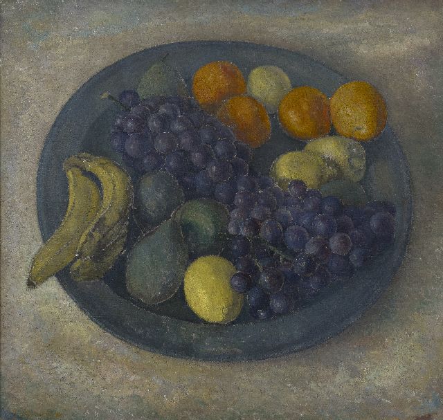 Herwijnen J.A.G. van | Fruitstilleven, olieverf op doek 76,1 x 80,0 cm, gesigneerd l.o. en te dateren ca. 1936-1937