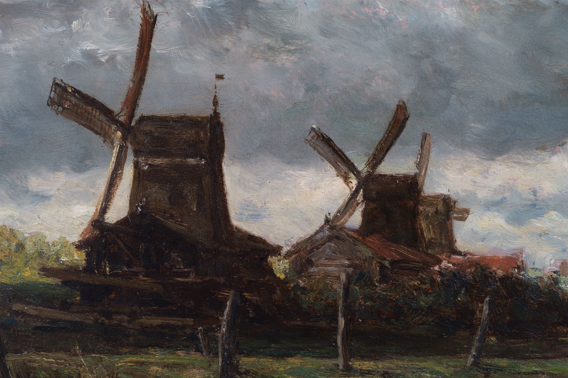 Willem Roelofs Gemälde Zuvor zum Verkauf Sägemühlen entlang des