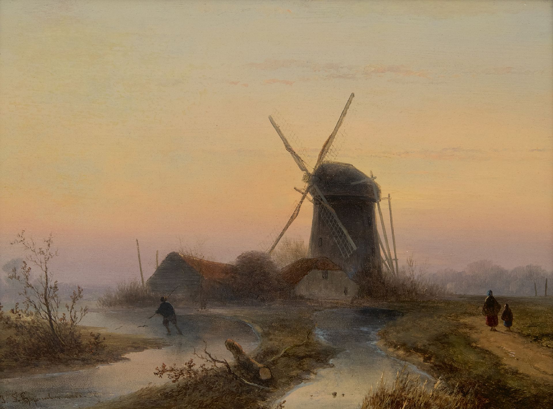 John Franciscus Hoppenbrouwers Gemälde Zuvor zum Verkauf Windmühle