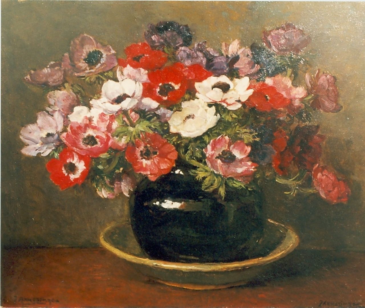 Akkeringa J.E.H.  | 'Johannes Evert' Hendrik Akkeringa, Flowers in a jar, Öl auf Leinwand 41,7 x 51,4 cm, signed l.r.