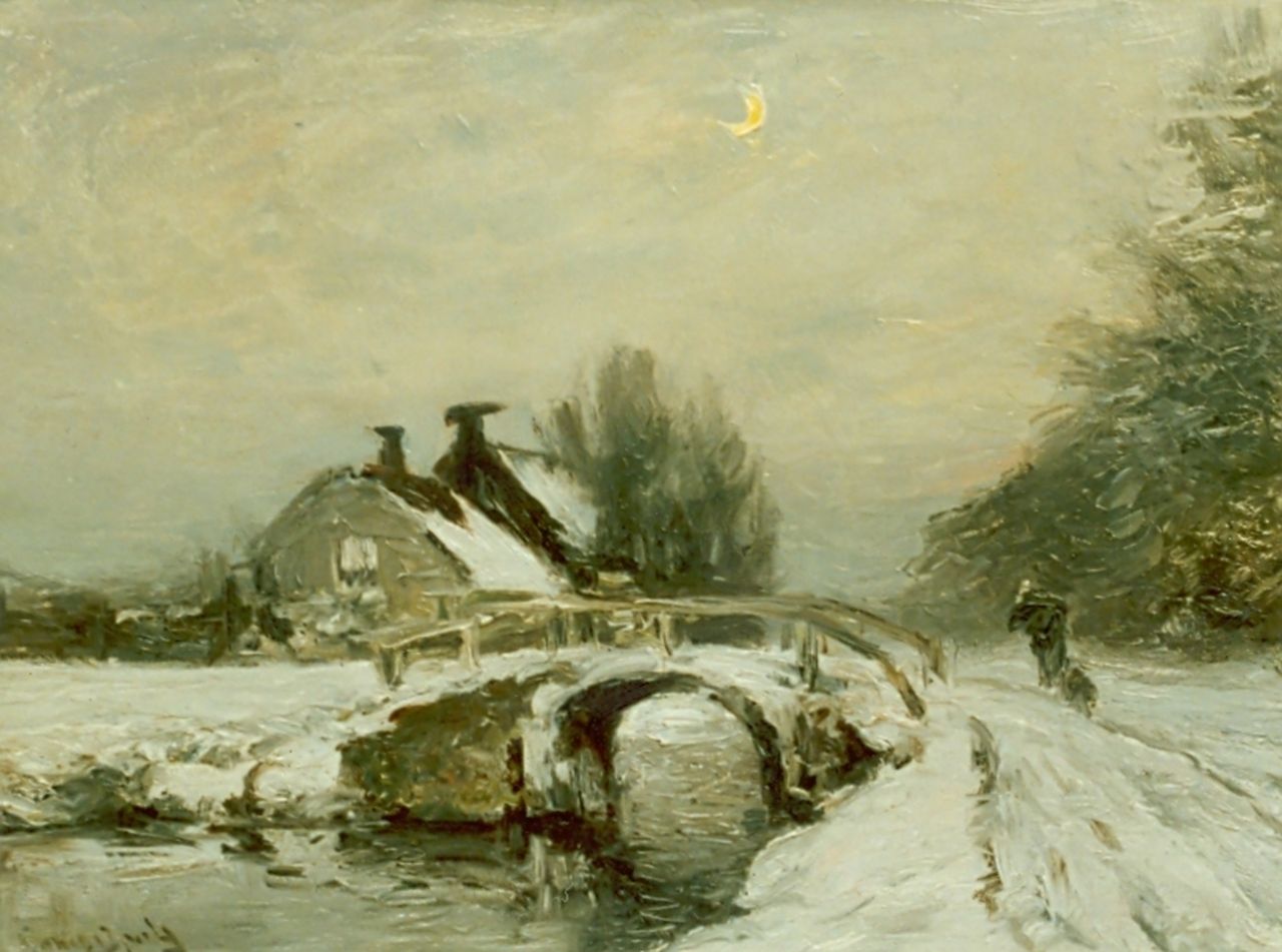 Apol L.F.H.  | Lodewijk Franciscus Hendrik 'Louis' Apol, A snow-covered landscape, Öl auf Leinwand 30,0 x 40,0 cm, signed l.r.