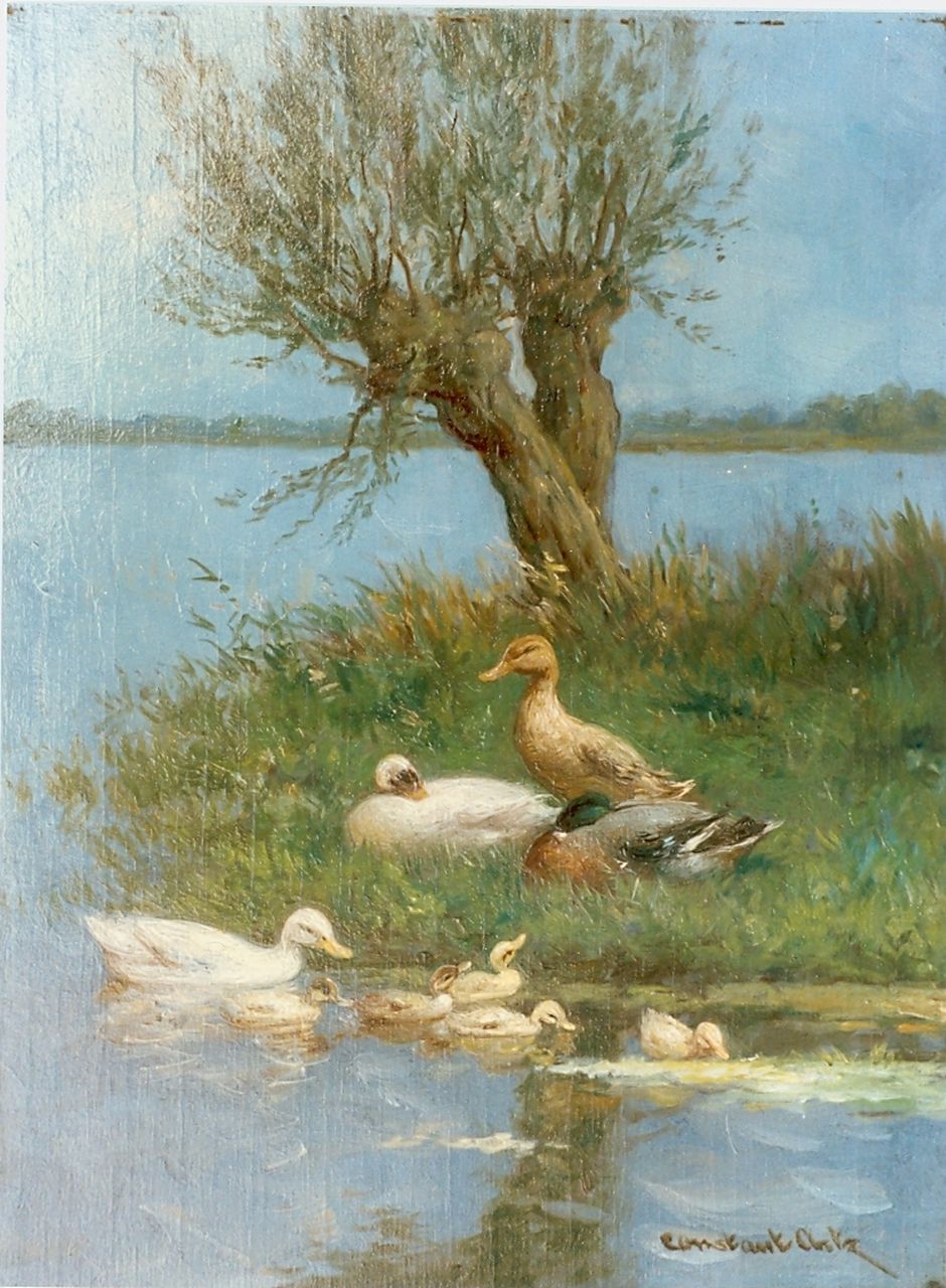 Artz C.D.L.  | 'Constant' David Ludovic Artz, Ducks and ducklings, Öl auf Holz 24,0 x 18,0 cm, signed l.r.