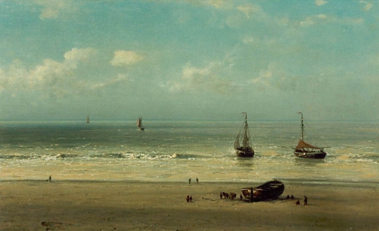 Destrée J.J.  | Johannes Josephus Destrée, Sea view, Öl auf Leinwand 38,5 x 60,7 cm, signed l.r.