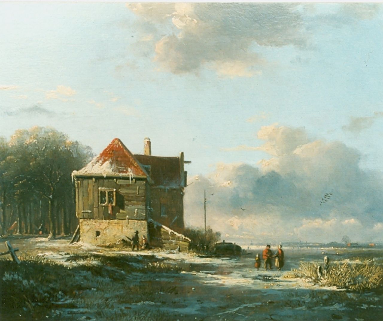 Eversen A.  | Adrianus Eversen, Winter landscape, Öl auf Holz 21,8 x 25,0 cm