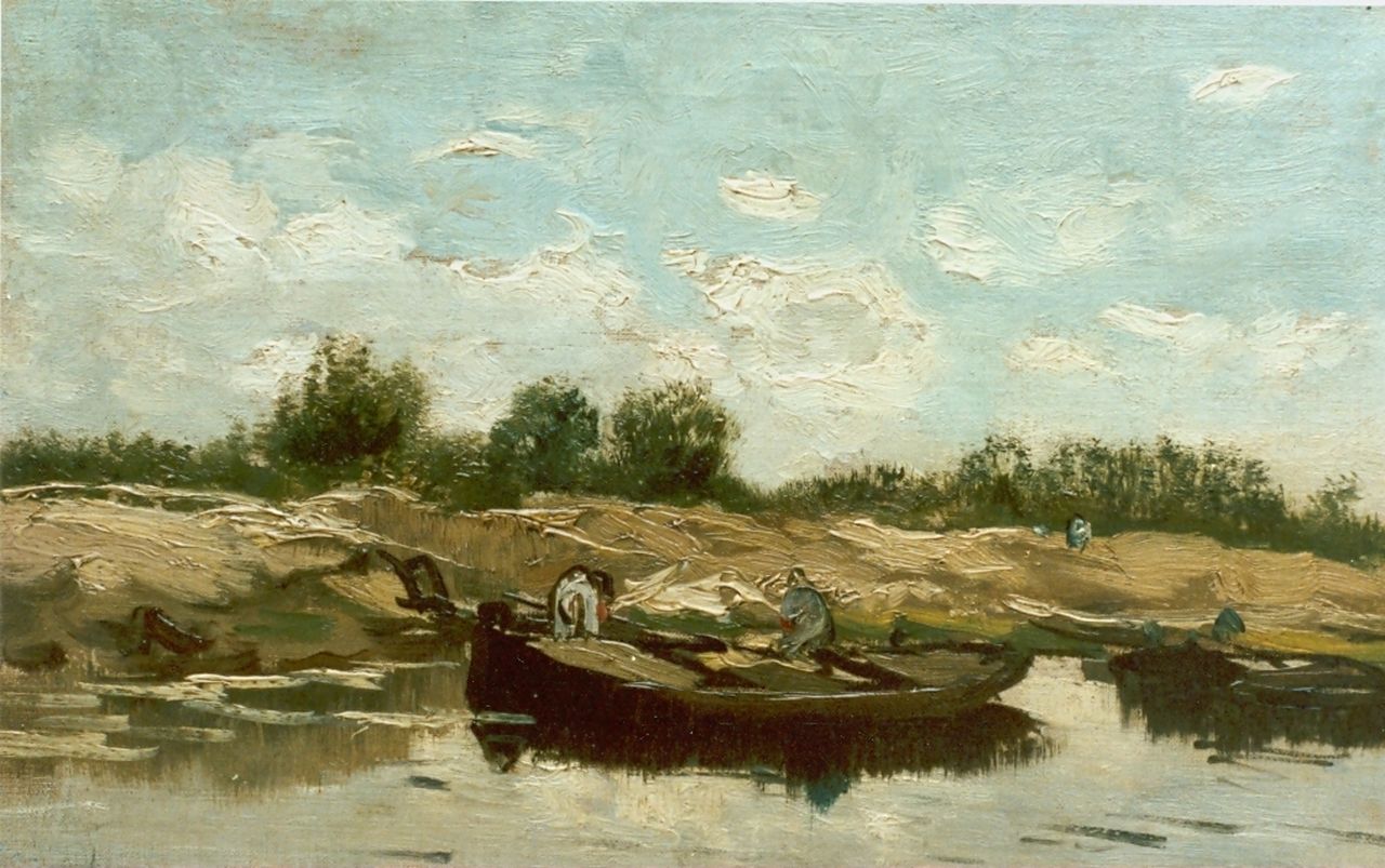 Gabriel P.J.C.  | Paul Joseph Constantin 'Constan(t)' Gabriel, River landscape, Öl auf Leinwand auf Holz 22,0 x 35,5 cm