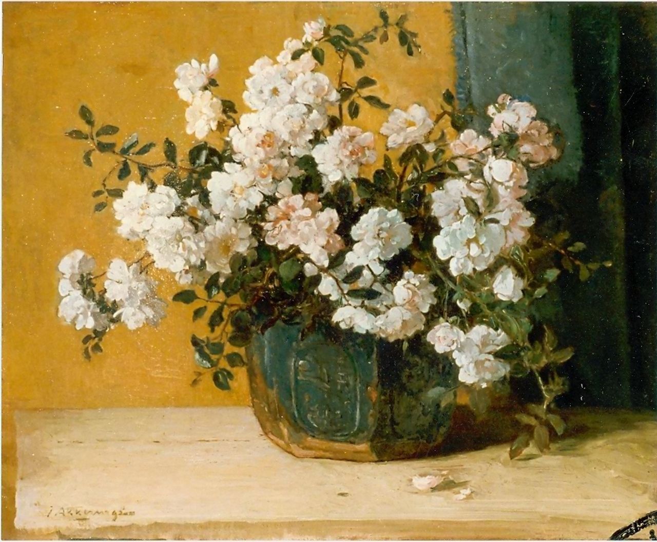 Akkeringa J.E.H.  | 'Johannes Evert' Hendrik Akkeringa, A still life of roses, Öl auf Leinwand 43,0 x 53,0 cm, signed l.l.