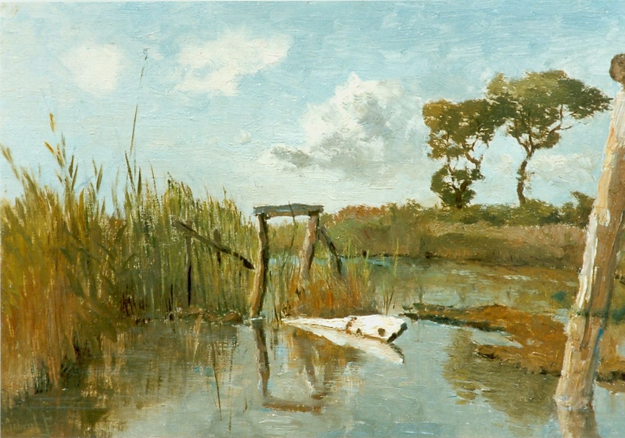 Gabriel P.J.C.  | Paul Joseph Constantin 'Constan(t)' Gabriel, A polder landscape, Öl auf Leinwand auf Holz 25,5 x 37,8 cm, signed l.l.