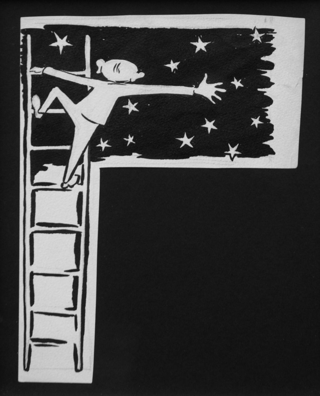 Oranje-Nassau (Prinses Beatrix) B.W.A. van | Beatrix Wilhelmina Armgard van Oranje-Nassau (Prinses Beatrix), Reaching for the stars, Bleistift und Ausziehtusche auf Papier 19,5 x 15,2 cm, executed August 1960