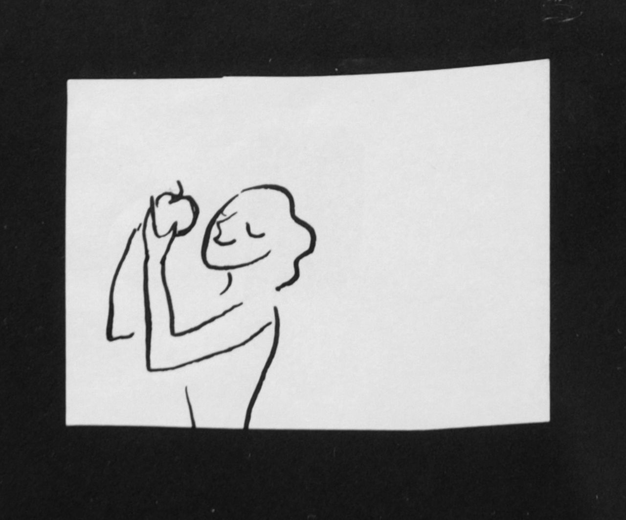 Oranje-Nassau (Prinses Beatrix) B.W.A. van | Beatrix Wilhelmina Armgard van Oranje-Nassau (Prinses Beatrix), Eve with apple, Bleistift und Ausziehtusche auf Papier 5,6 x 8,0 cm, executed August 1960