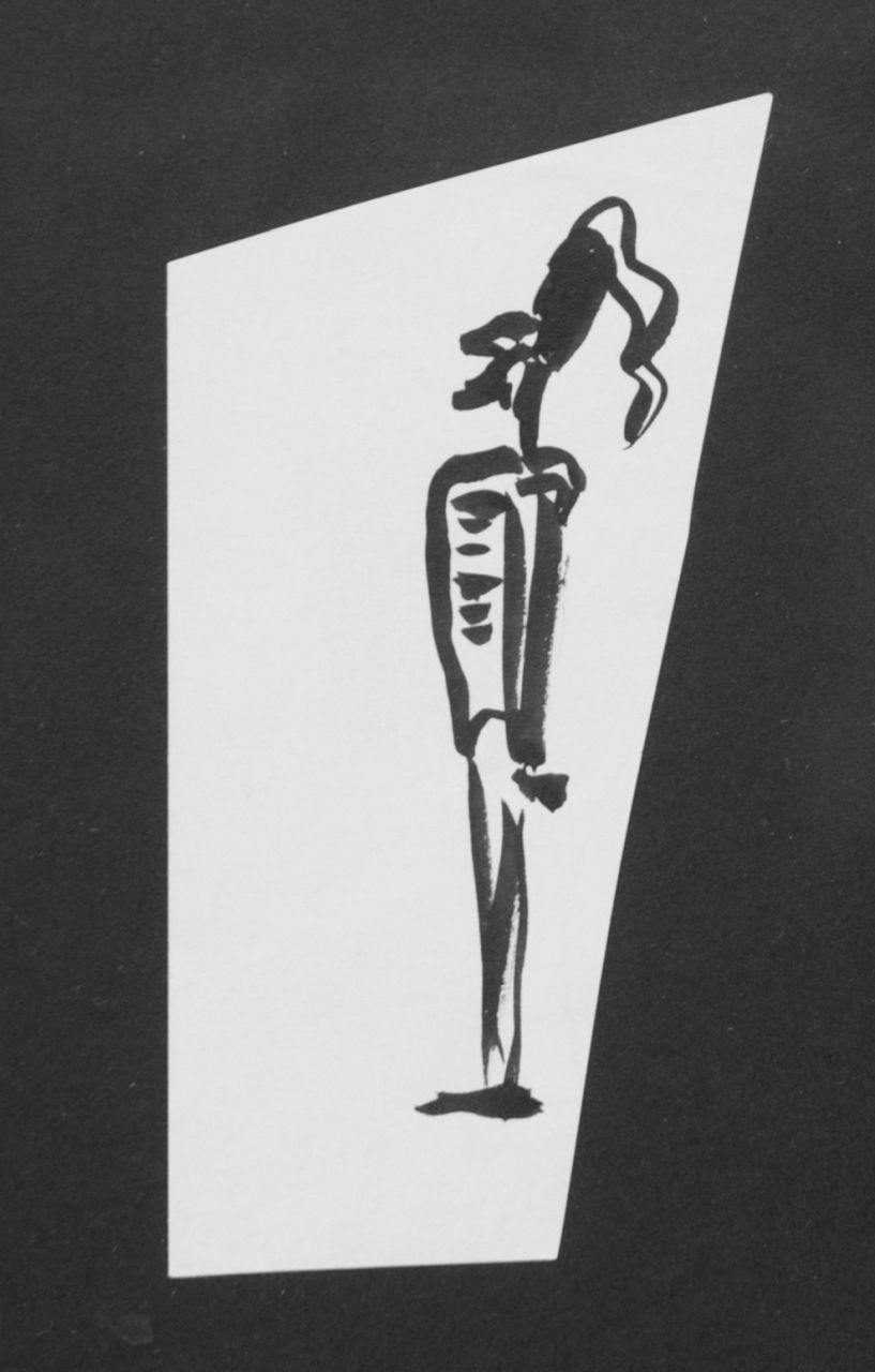 Oranje-Nassau (Prinses Beatrix) B.W.A. van | Beatrix Wilhelmina Armgard van Oranje-Nassau (Prinses Beatrix), Guard, Bleistift und Ausziehtusche auf Papier 12,3 x 6,0 cm, executed August 1960