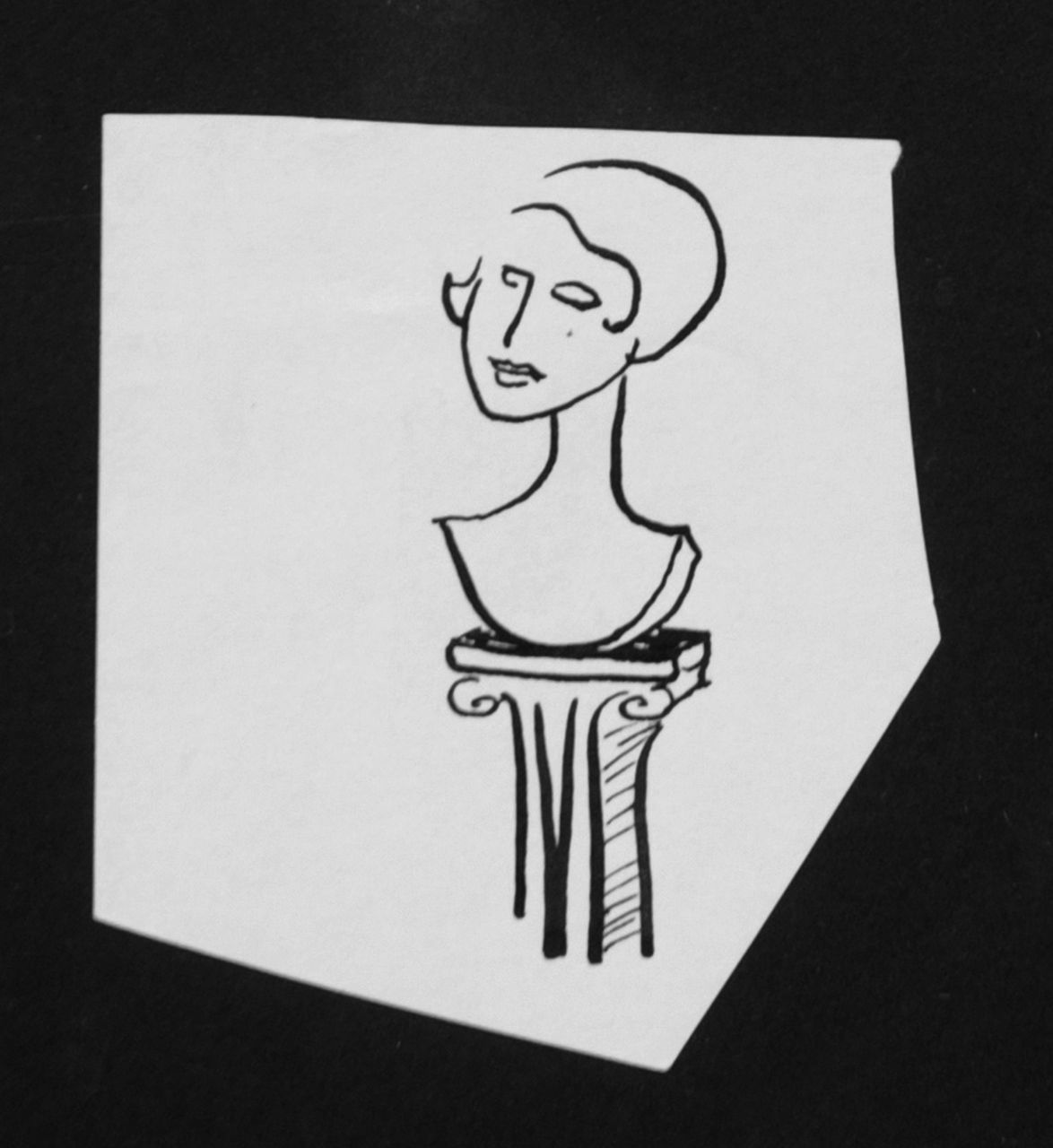 Oranje-Nassau (Prinses Beatrix) B.W.A. van | Beatrix Wilhelmina Armgard van Oranje-Nassau (Prinses Beatrix), Sculpture, Bleistift und Ausziehtusche auf Papier 8,2 x 7,5 cm, executed August 1960