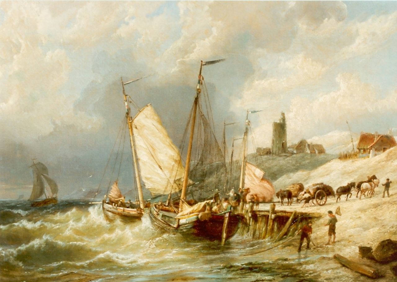 Dommershuijzen P.C.  | Pieter Cornelis Dommershuijzen, A stiff breeze, Öl auf Leinwand 47,5 x 69,0 cm, signed l.r. und dated '72