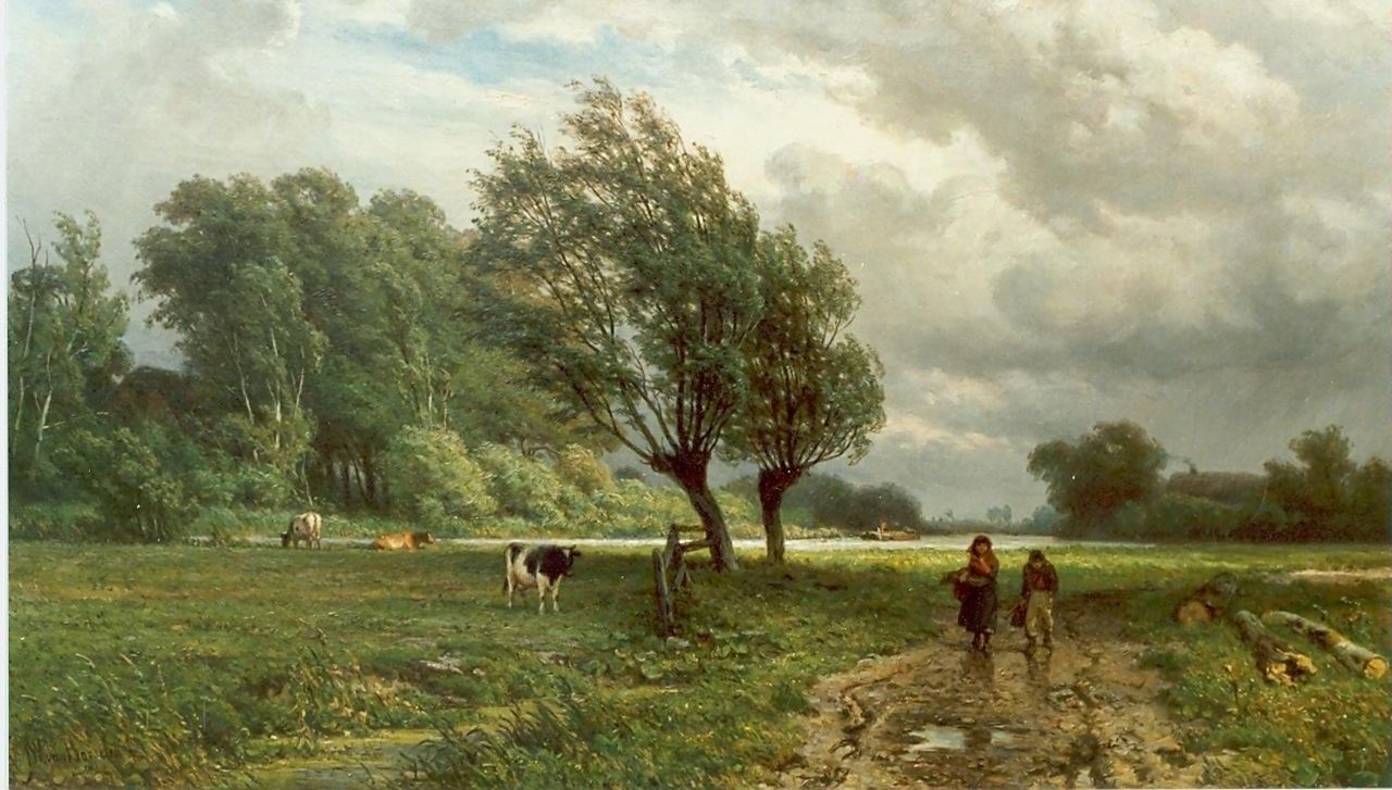 Borselen J.W. van | Jan Willem van Borselen, After a storm comes a calm, Öl auf Leinwand 45,5 x 70,5 cm, signed l.l.