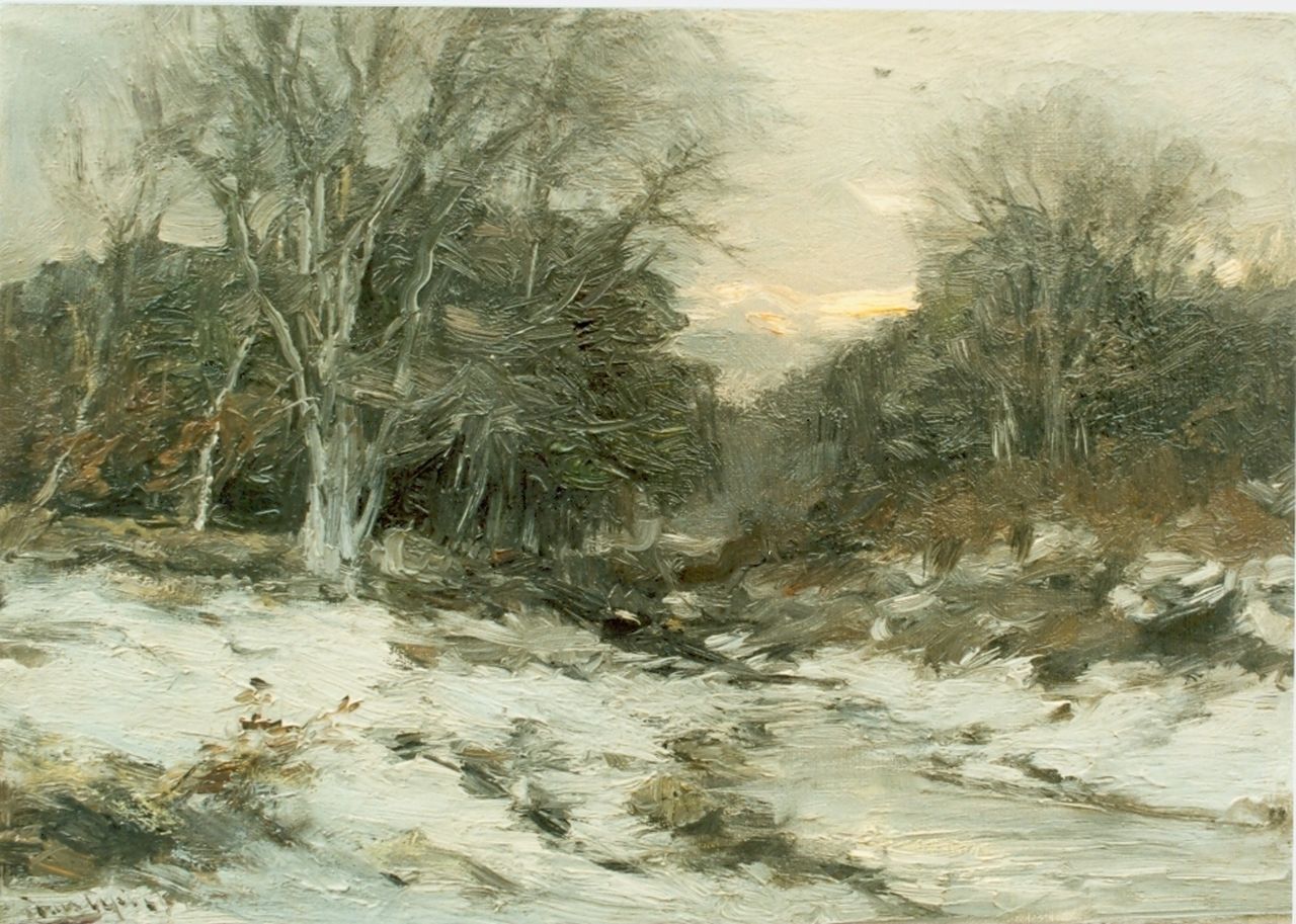 Apol L.F.H.  | Lodewijk Franciscus Hendrik 'Louis' Apol, A snow-covered landscape, Öl auf Leinwand 25,2 x 35,2 cm, signed l.l.