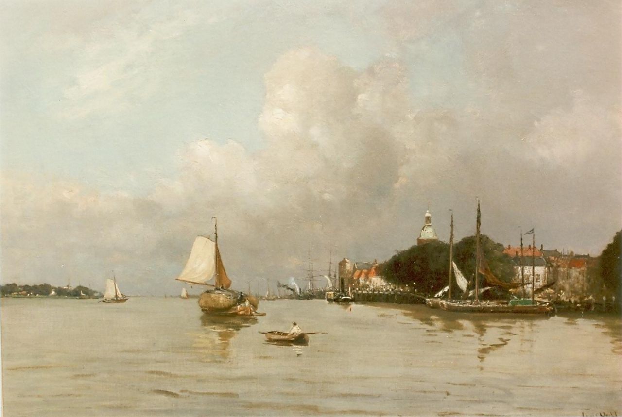 Apol L.F.H.  | Lodewijk Franciscus Hendrik 'Louis' Apol, Harbour of Dordrecht, Öl auf Leinwand 55,5 x 80,5 cm, signed l.r.