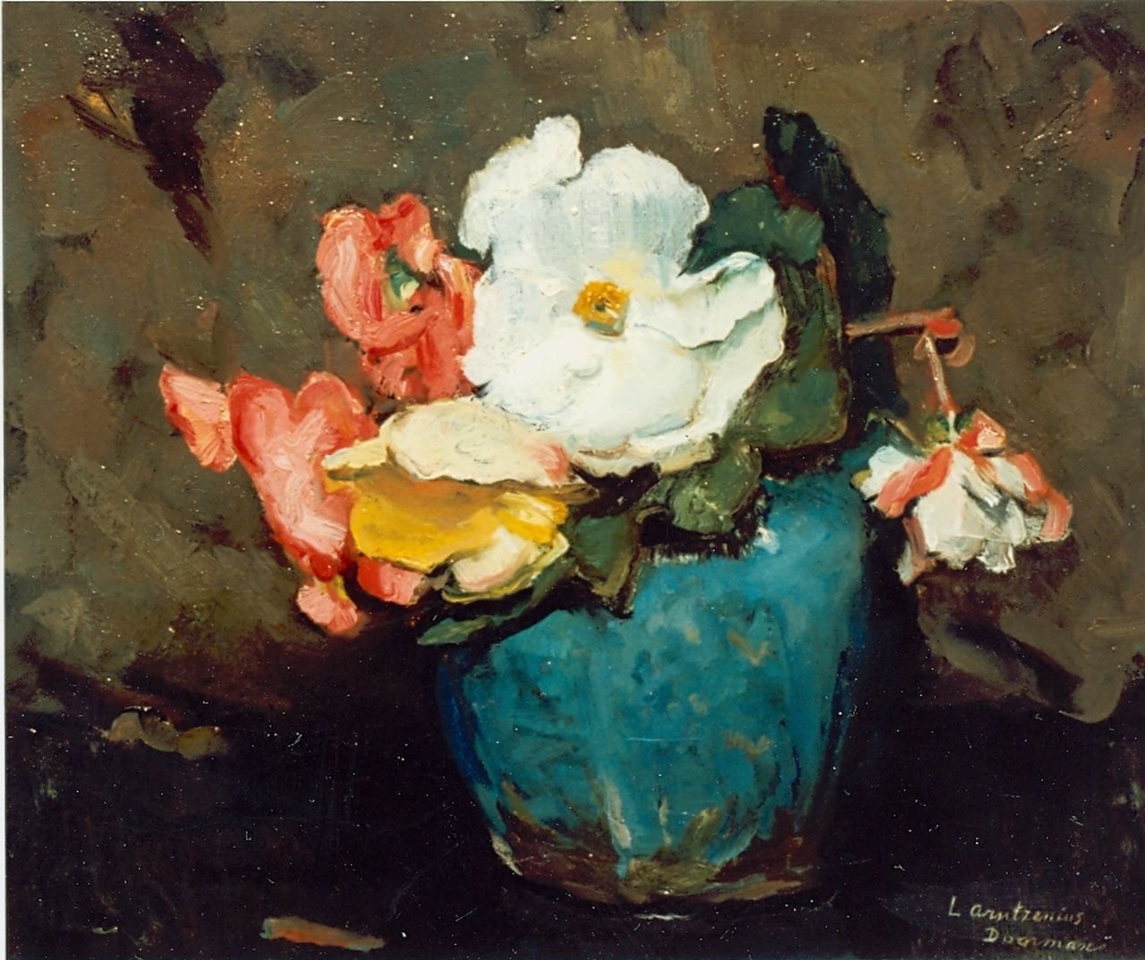 Arntzenius A.M.M.  | Alide Margaretha Maria 'Liekie' Arntzenius, Flowers in a ginger jar, Öl auf Leinwand 31,5 x 38,5 cm, signed l.r.