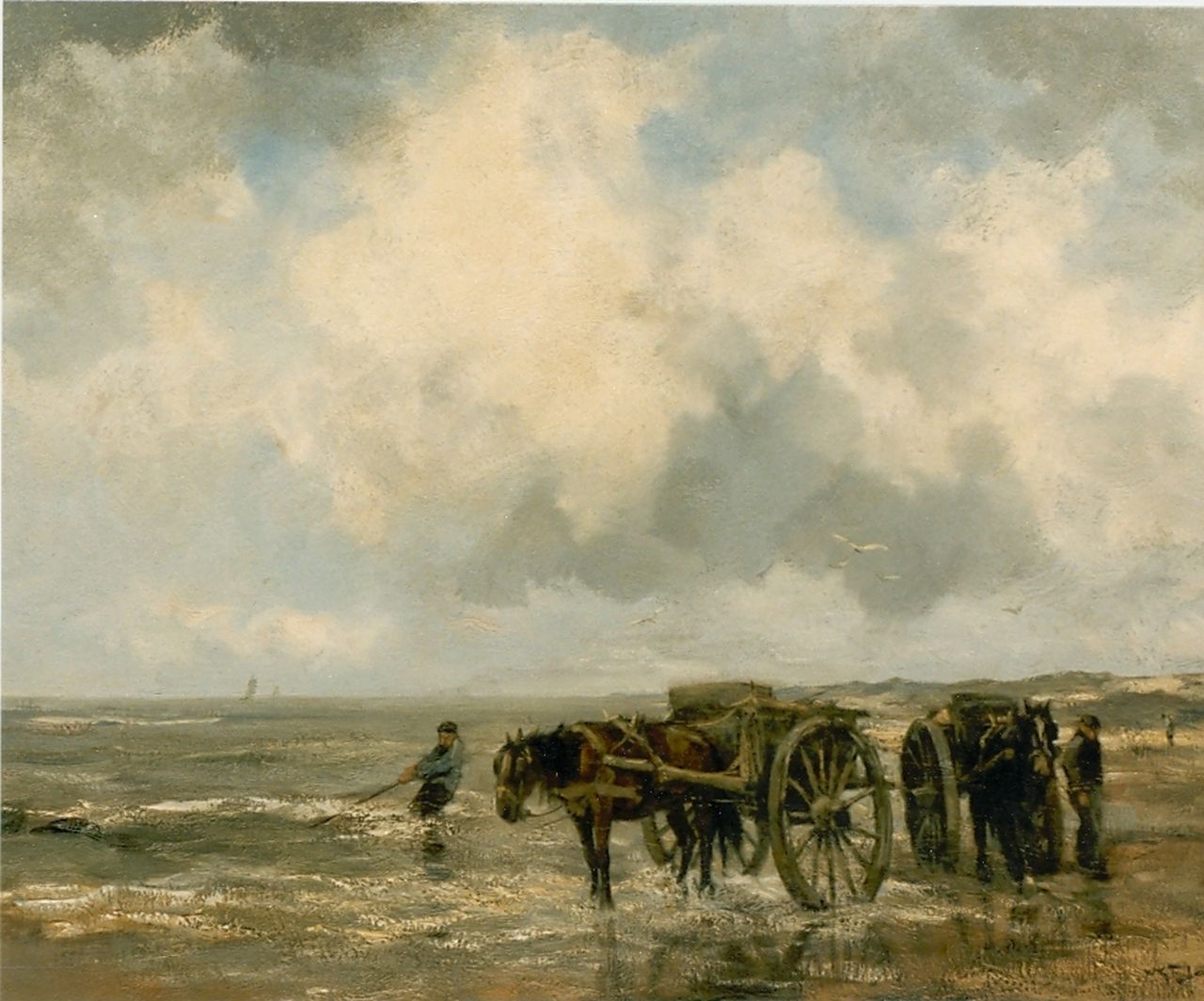 Jansen W.G.F.  | 'Willem' George Frederik Jansen, Shell gatherers on the beach, Öl auf Leinwand 73,5 x 93,1 cm, signed l.r.