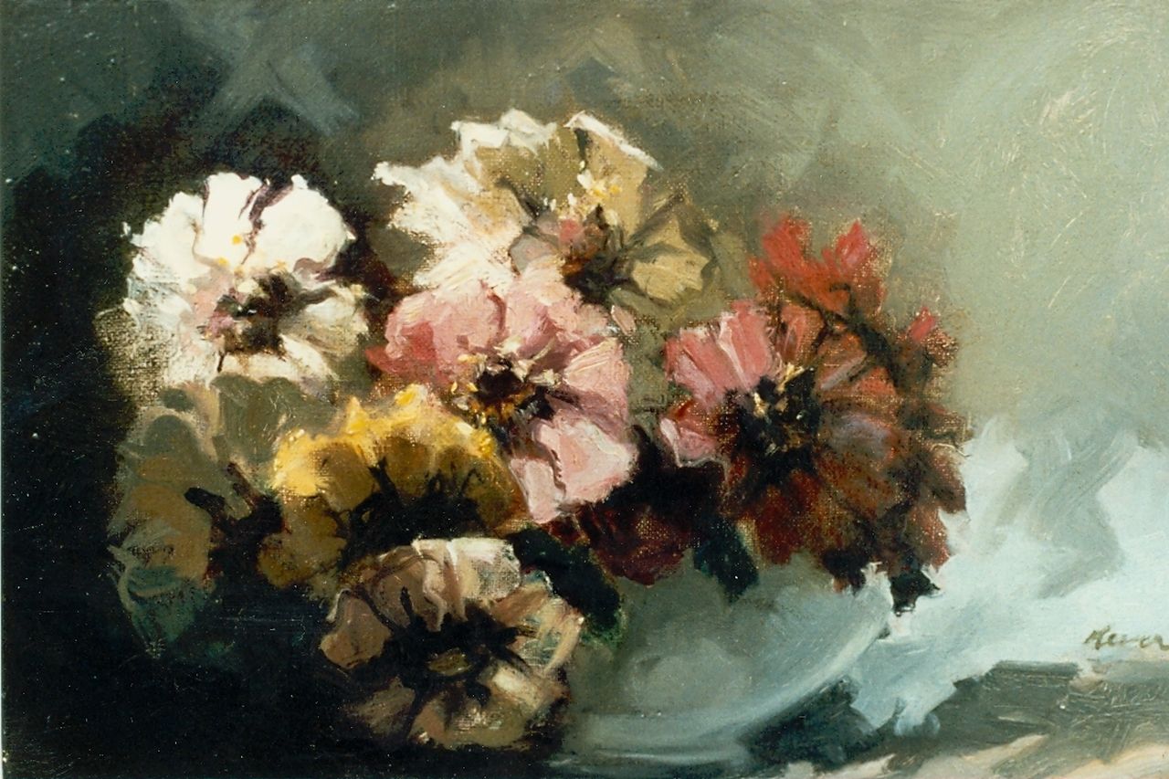 Kever J.S.H.  | Jacob Simon Hendrik 'Hein' Kever, Vase with flowers, Öl auf Leinwand 24,2 x 35,5 cm, signed l.r.
