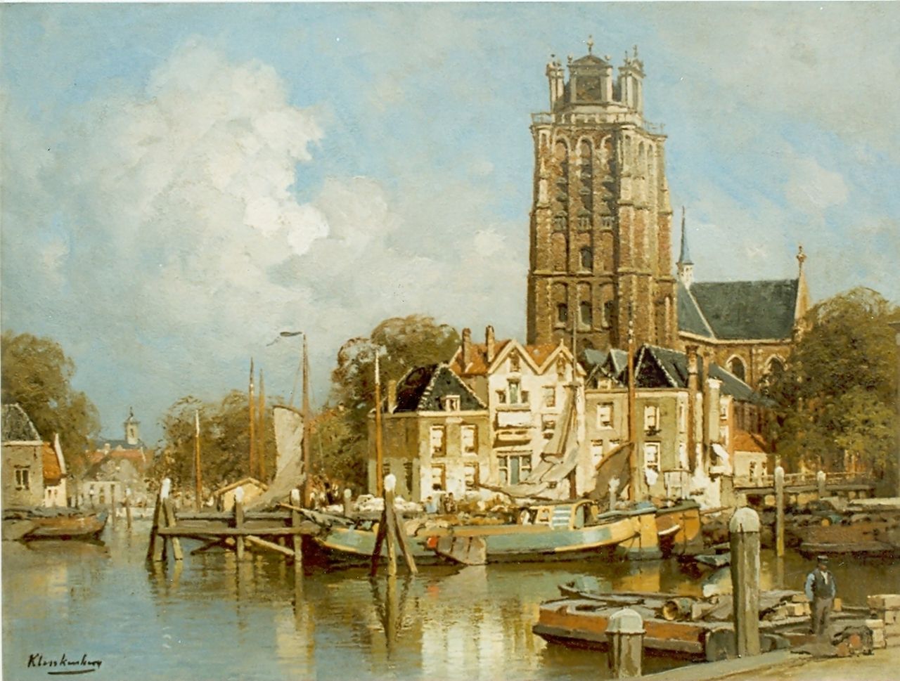 Klinkenberg J.C.K.  | Johannes Christiaan Karel Klinkenberg, View of Dordrecht, Öl auf Leinwand 39,0 x 53,2 cm, signed l.l.