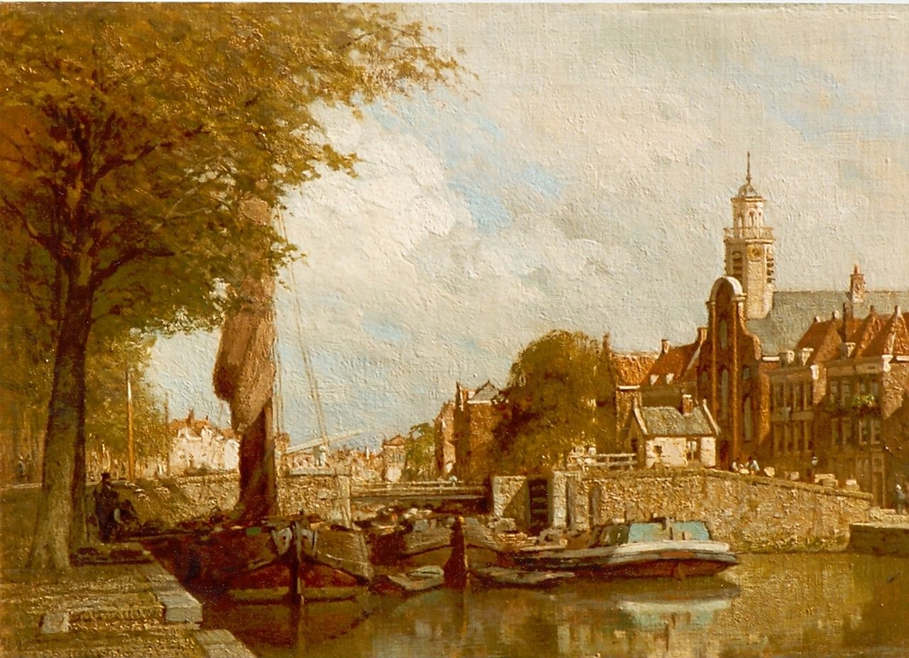 Klinkenberg J.C.K.  | Johannes Christiaan Karel Klinkenberg, The 'Voorhaven', Delfshaven, Öl auf Leinwand 38,5 x 53,5 cm, signed l.r.