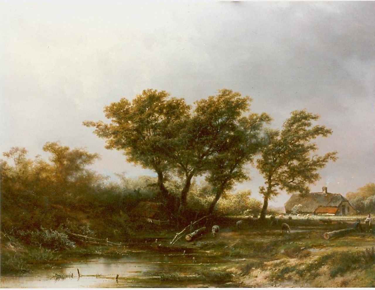 Kluyver P.L.F.  | 'Pieter' Lodewijk Francisco Kluyver, A river landscape, Öl auf Holz 40,2 x 54,0 cm, signed l.r.