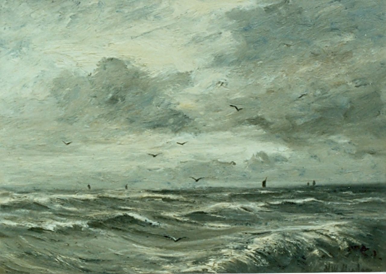 Mesdag H.W.  | Hendrik Willem Mesdag, Seascape, Öl auf Holz 23,0 x 31,0 cm, signed l.r.