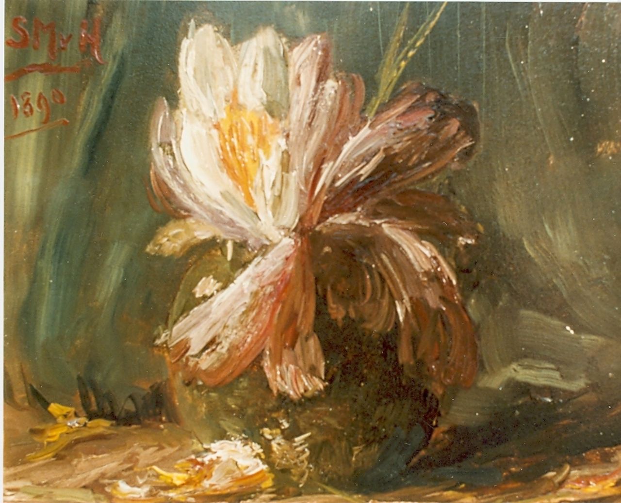 Mesdag-van Houten S.  | Sina 'Sientje' Mesdag-van Houten, A flower still life, Öl auf Holz 24,6 x 33,2 cm, signed u.l. und dated '1890'