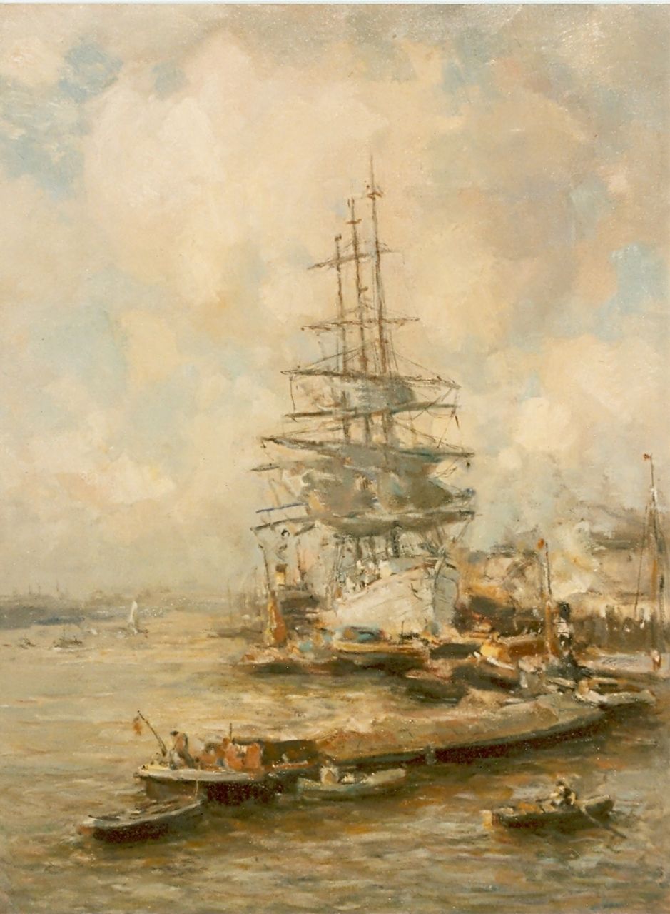 Moll E.  | Evert Moll, The harbour of Rotterdam, Öl auf Leinwand 80,0 x 60,0 cm, signed l.l.