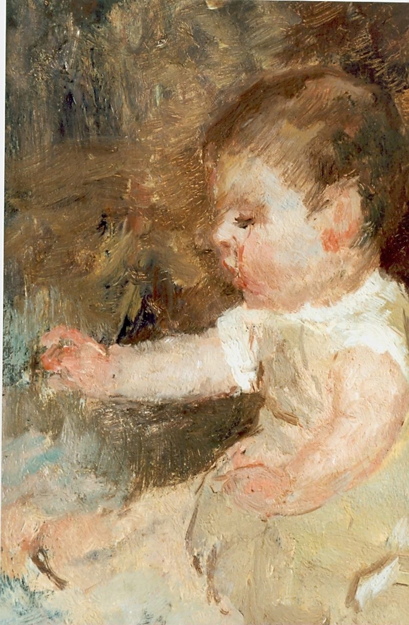 Maris J.H.  | Jacobus Hendricus 'Jacob' Maris, A baby, Öl auf Holz 25,0 x 17,7 cm, signed l.r.