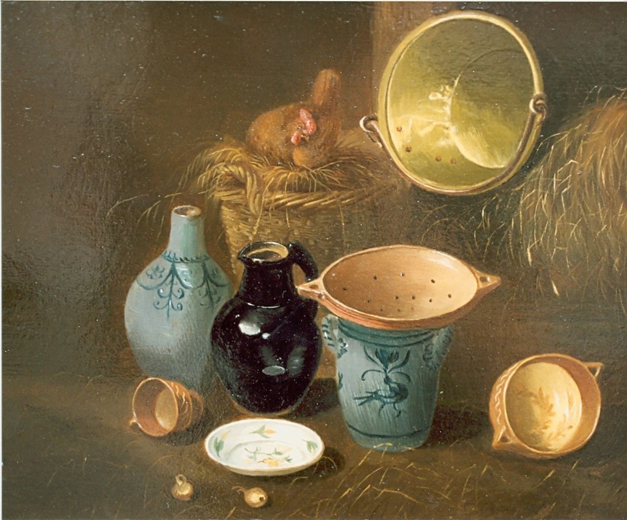 Lammers W.A.  | Wilhelm Albertus Lammers, Still life with jugs, Öl auf Holz 22,6 x 28,4 cm