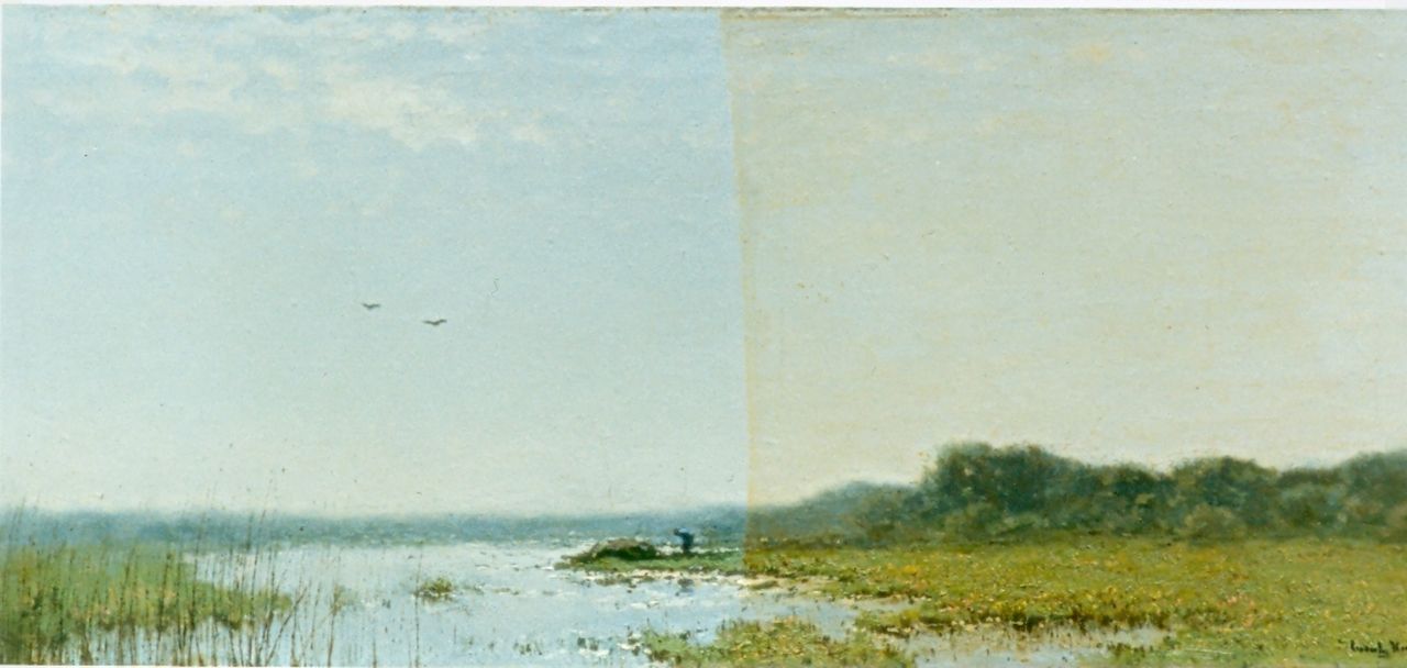 Kuijpers C.  | Cornelis Kuijpers, Polder landscape, Öl auf Leinwand 41,9 x 96,3 cm, signed l.r.