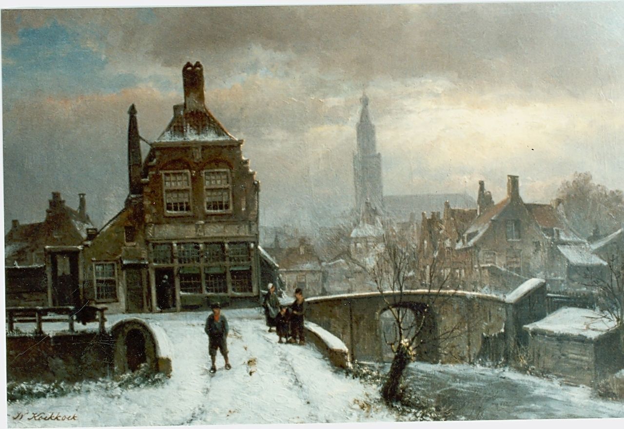 Koekkoek W.  | Willem Koekkoek, A snow-covered landscape, Öl auf Holz 37,0 x 56,0 cm, signed l.l.