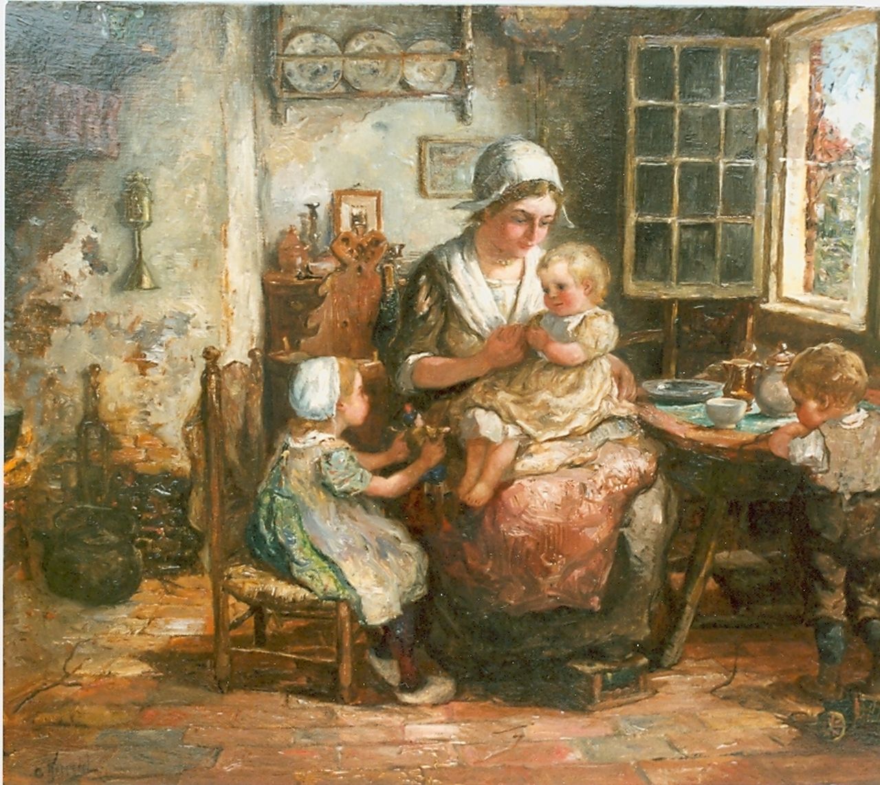 Koppenol C.  | Cornelis 'Kees' Koppenol, Dinner time, Öl auf Leinwand 45,4 x 55,3 cm, signed l.l.