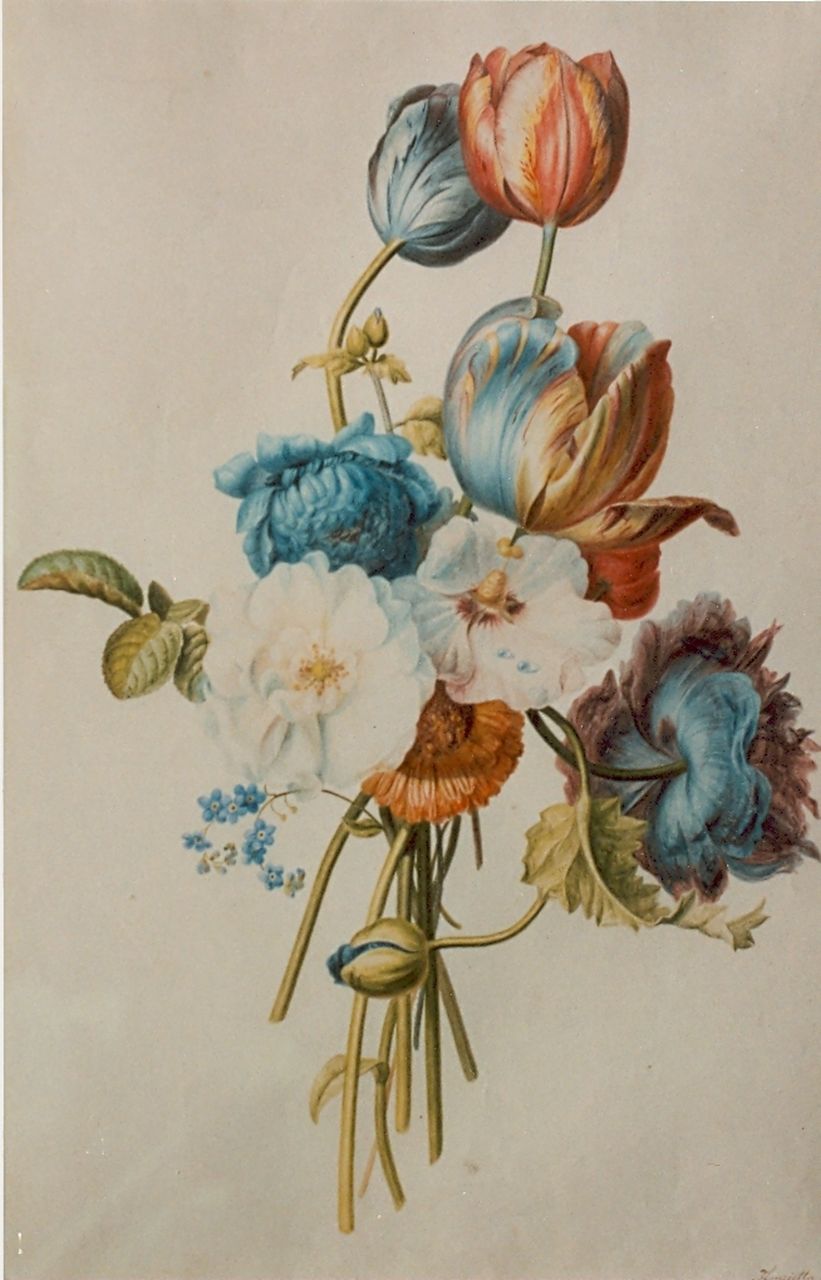 Knip H.G.  | 'Henriëtte' Geertruida Knip, A flower still life, Aquarell auf Papier 52,5 x 35,5 cm, signed l.r.