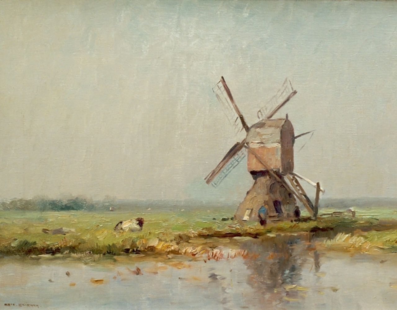 Knikker A.  | Aris Knikker, A polder landscape, Öl auf Leinwand 30,0 x 40,0 cm, signed l.l.