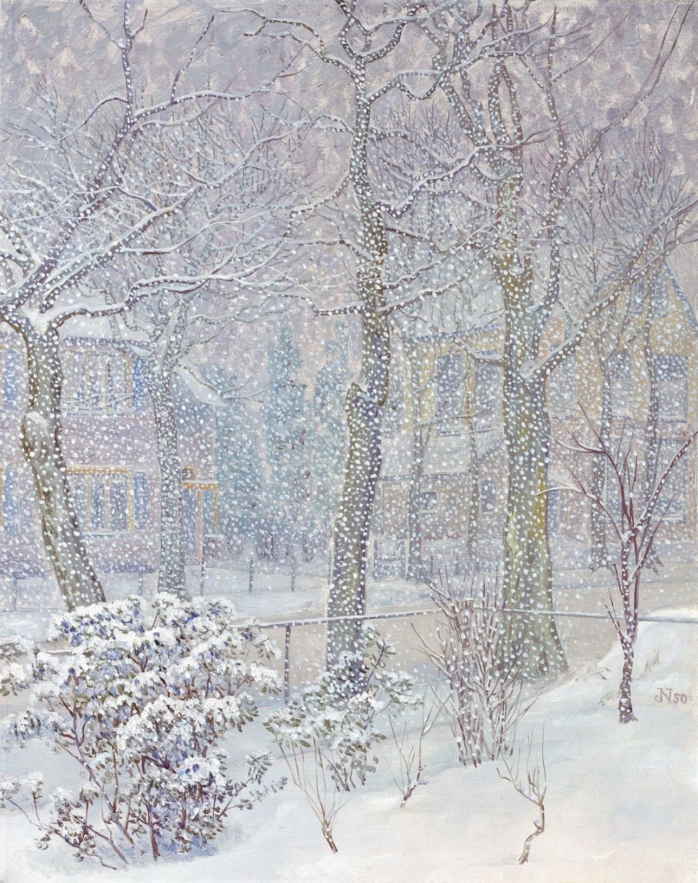 Nieweg J.  | Jakob Nieweg, A winter landscape, Öl auf Leinwand 49,5 x 39,8 cm, signed l.r.