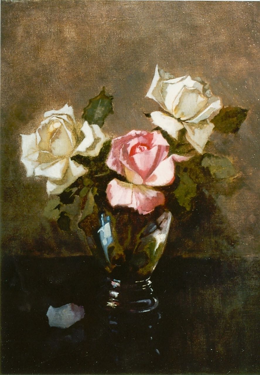 Os-Delhez (Hendrik van Os) H. van | Hendrik 'Henri' van Os-Delhez (Hendrik van Os), Roses in vase, Öl auf Leinwand 40,0 x 30,0 cm