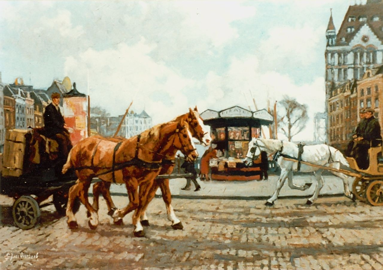 Overbeek G.J. van | Gijsbertus Johannes van Overbeek, A view of the 'Witte Huis', Rotterdam, Öl auf Leinwand 70,0 x 103,0 cm, signed l.l. und dated '37