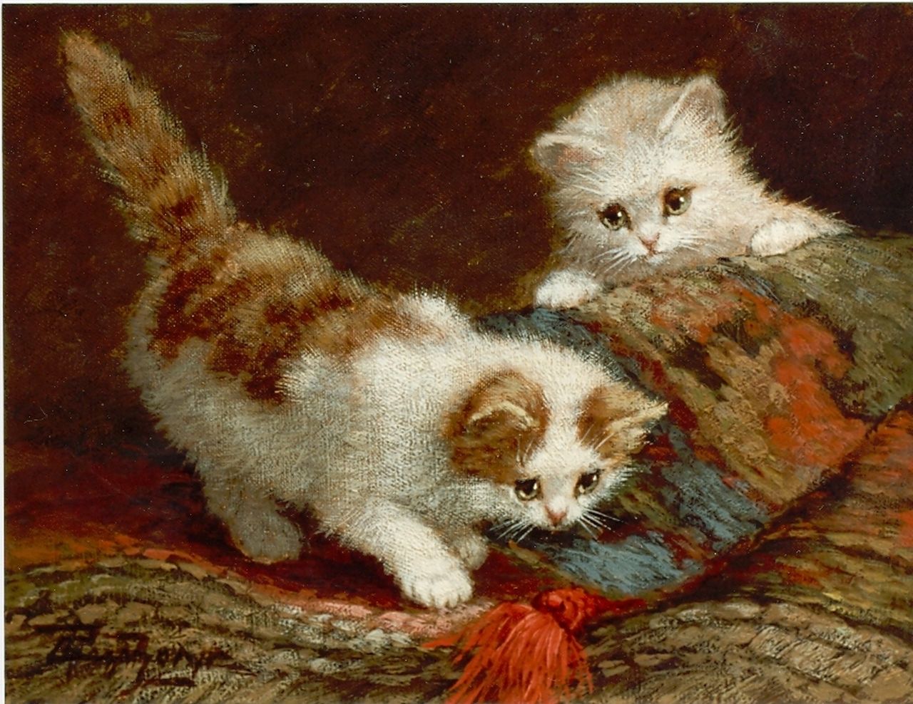 Raaphorst C.  | Cornelis Raaphorst, Kittens, Öl auf Leinwand 19,0 x 25,0 cm, signed l.l.